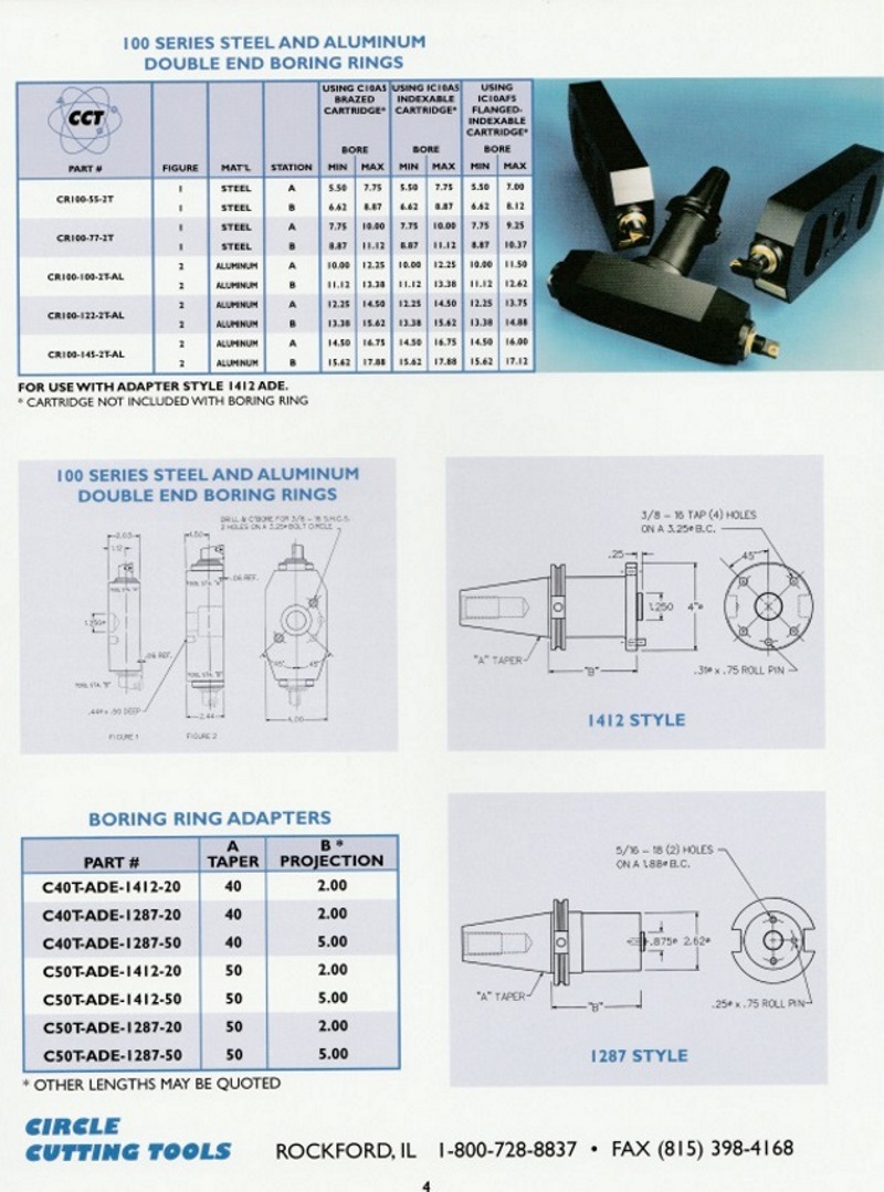 Boring Bars, Boring Rings, Boring Ring Adapters and Custom Special Tooling